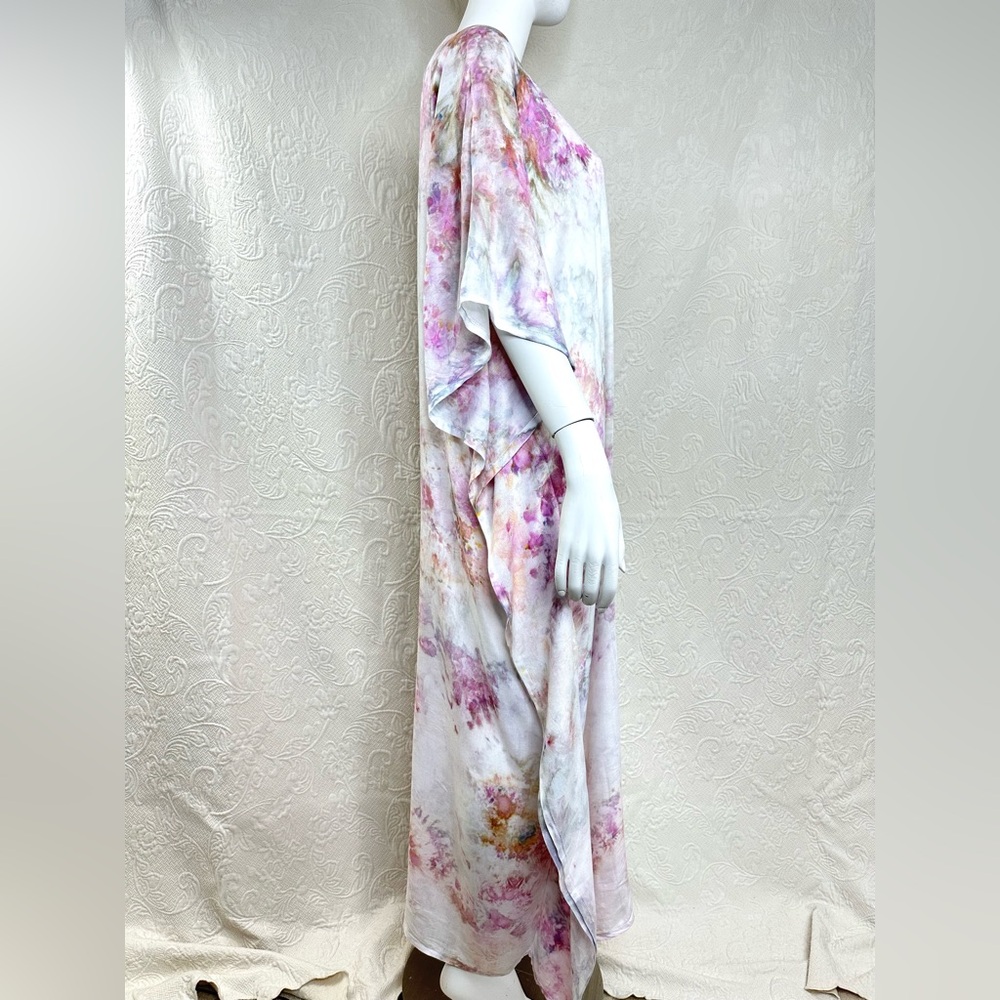 Lily Bloom Ice Dyed Caftan Pink Peach Blue Yellow View 4